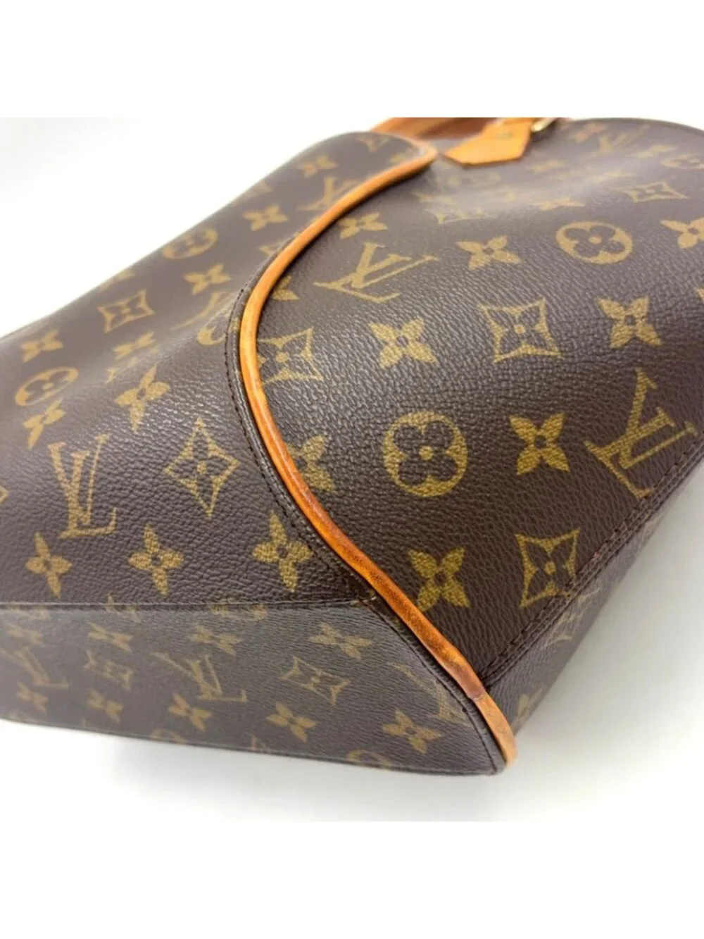 Louis Vuitton Ellipse MM Monogram Leather Brown Handbag Gold